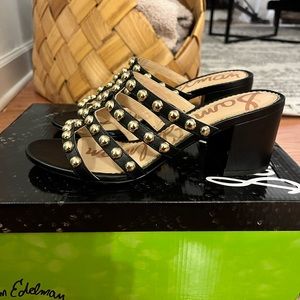 Sam Edelman Black with Gold Colored Studs Women 8.5